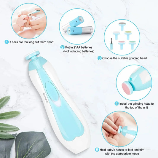 Multifunctional Electric Baby Cutter Trimmer Manicure Tool Set Baby CareNail Trimmer Baby Nail File Clippers Toes Fingernail